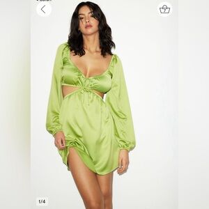 Poppy Satin Cut out Mini Cut Out Dress from Dynamite